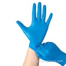 Exame Luvas de nitrila médica gratuitos em pó azul descartável